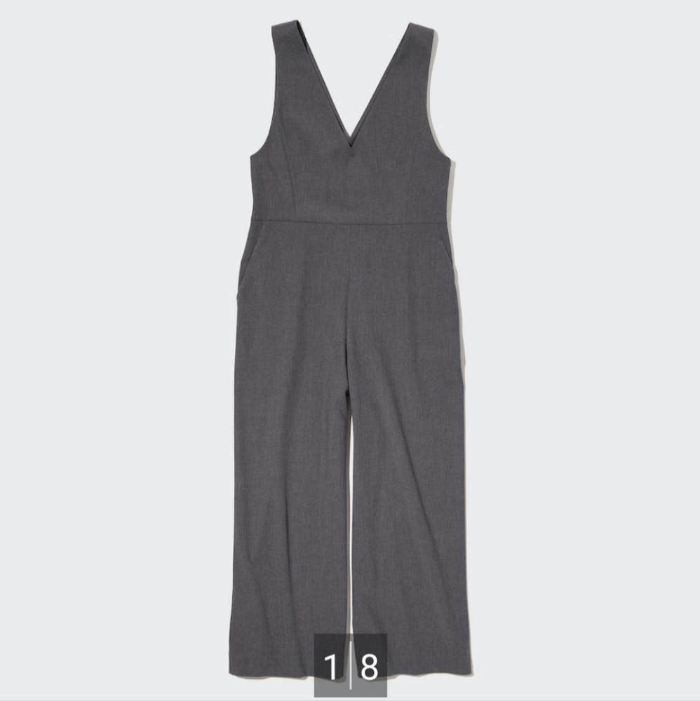 Uniqlo V-Neck Jump Suit, Dark Gray, Large NWT